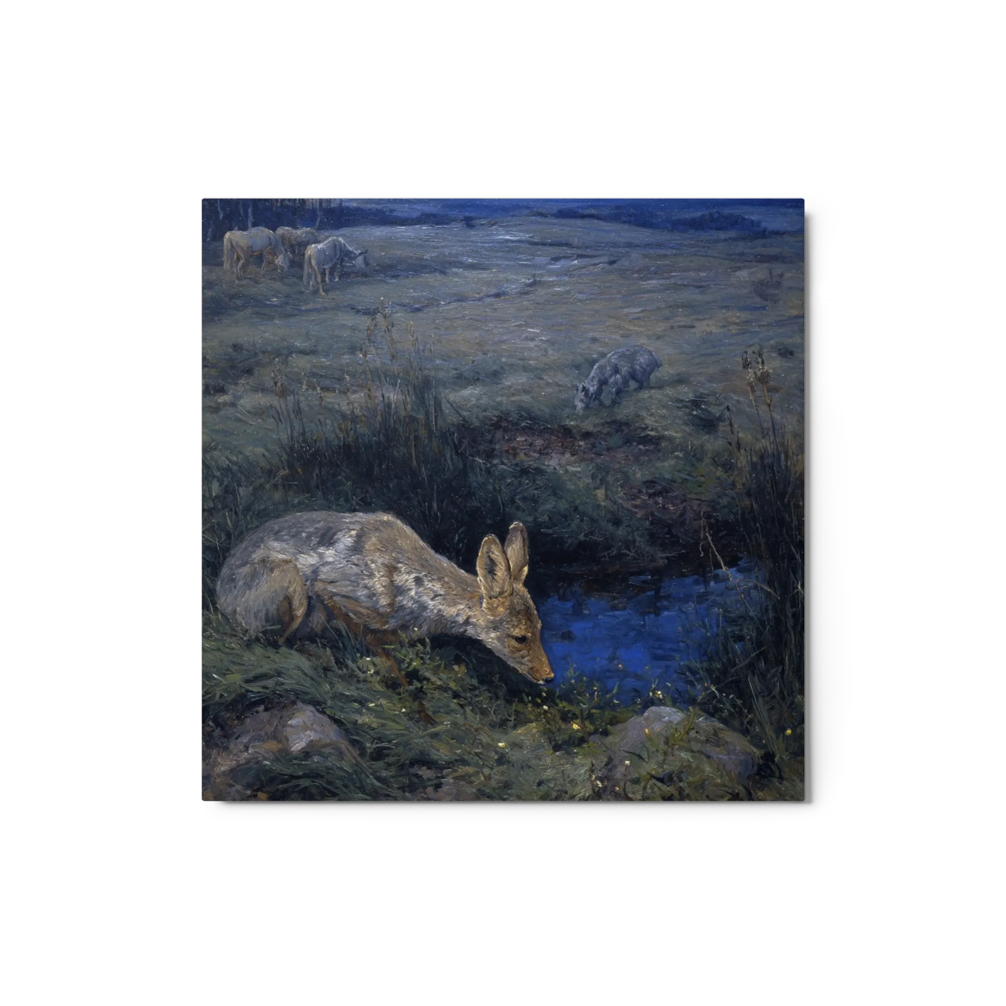 Nocturne with Deer and Horses