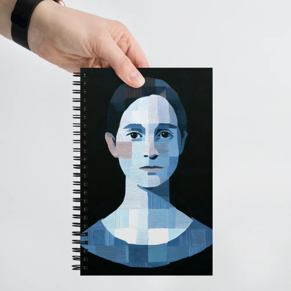 Blue Mosaic Portrait 
 Spiral Notebook | 140 pages