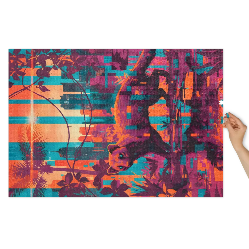 Neon Night Wanderer | Jigsaw Puzzles