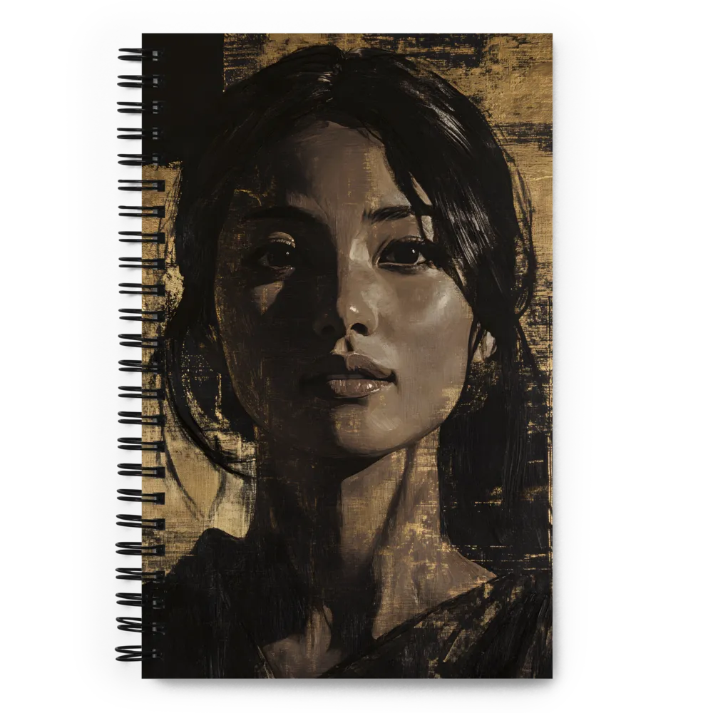 Gilded Shadow Portrait 
 Spiral Notebook | 140 pages