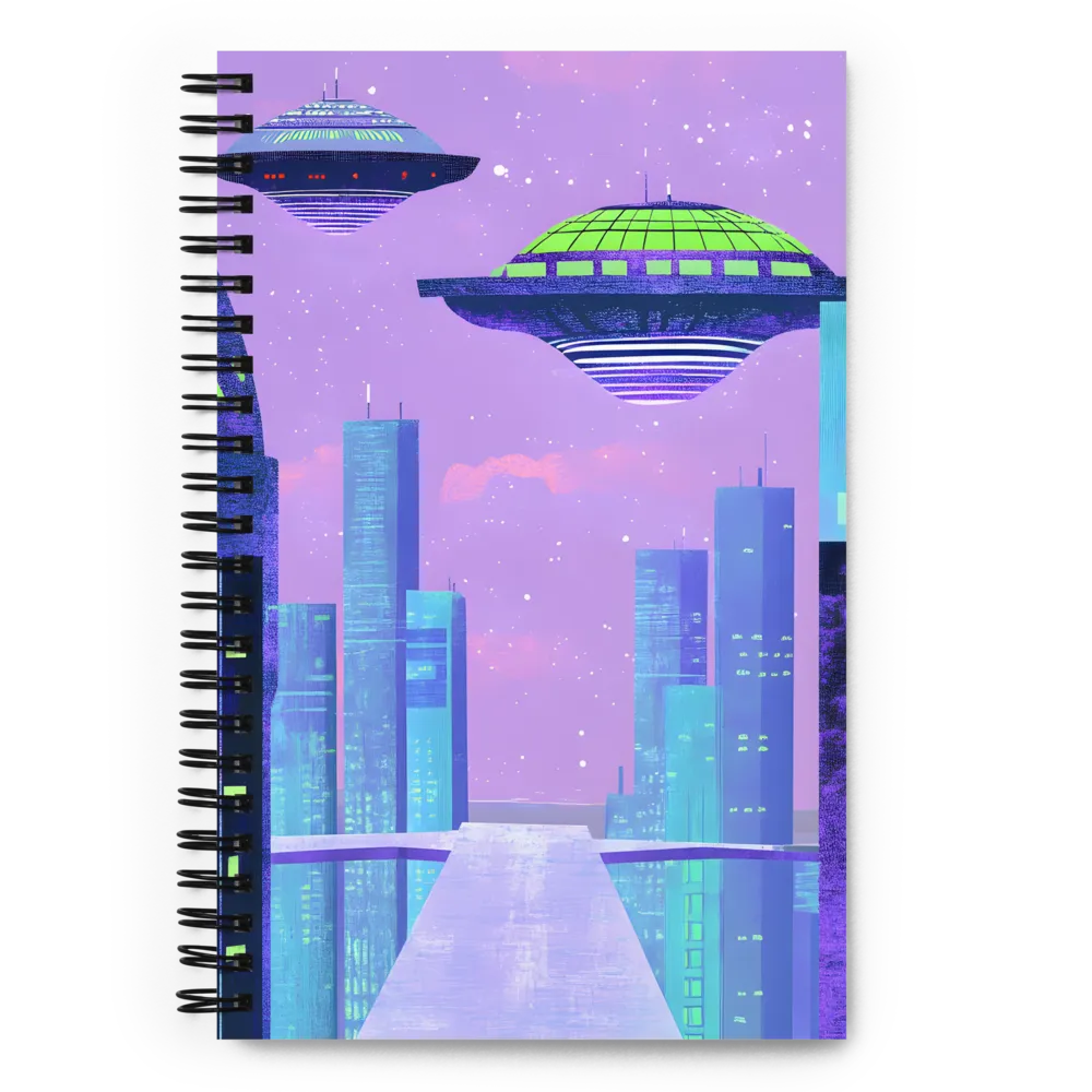 UFOs Over Neo-Metropolis 
 Spiral Notebook | 140 pages