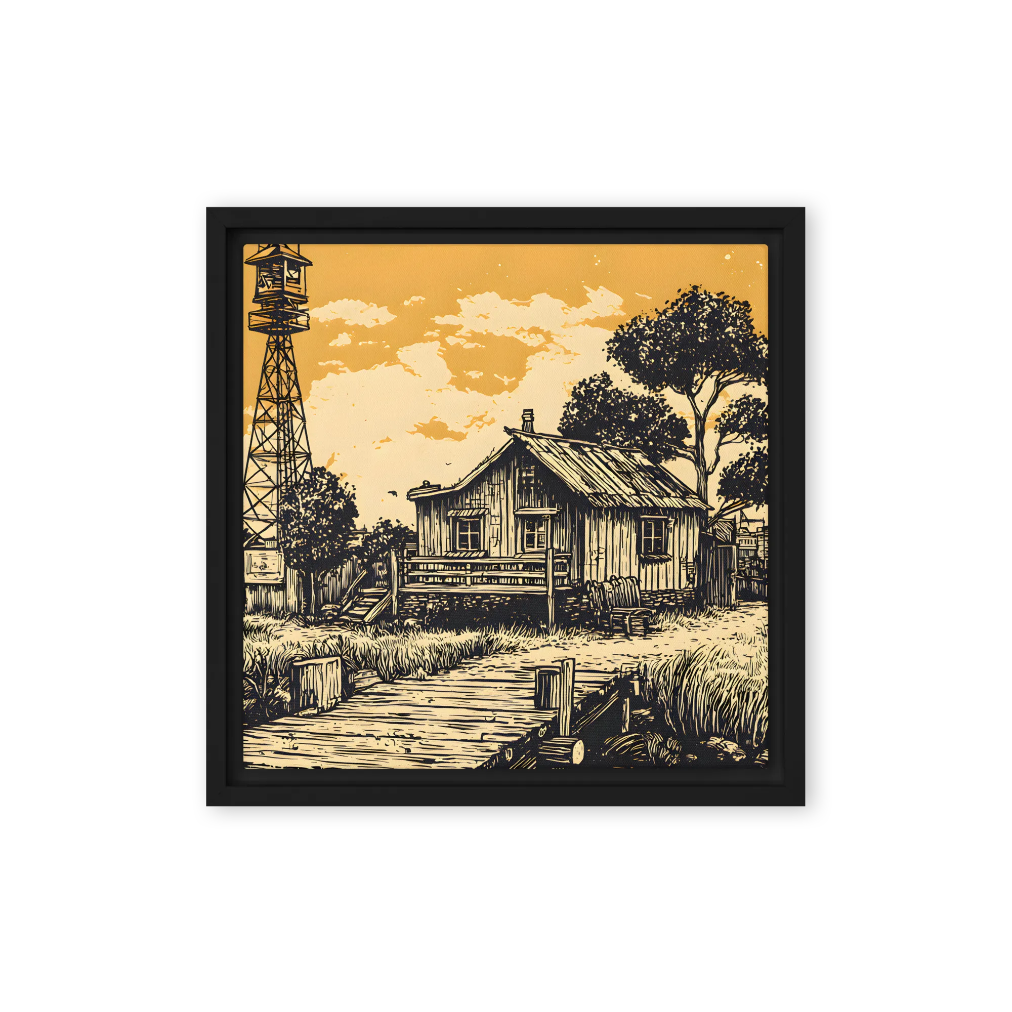 Coastal Outpost Etching