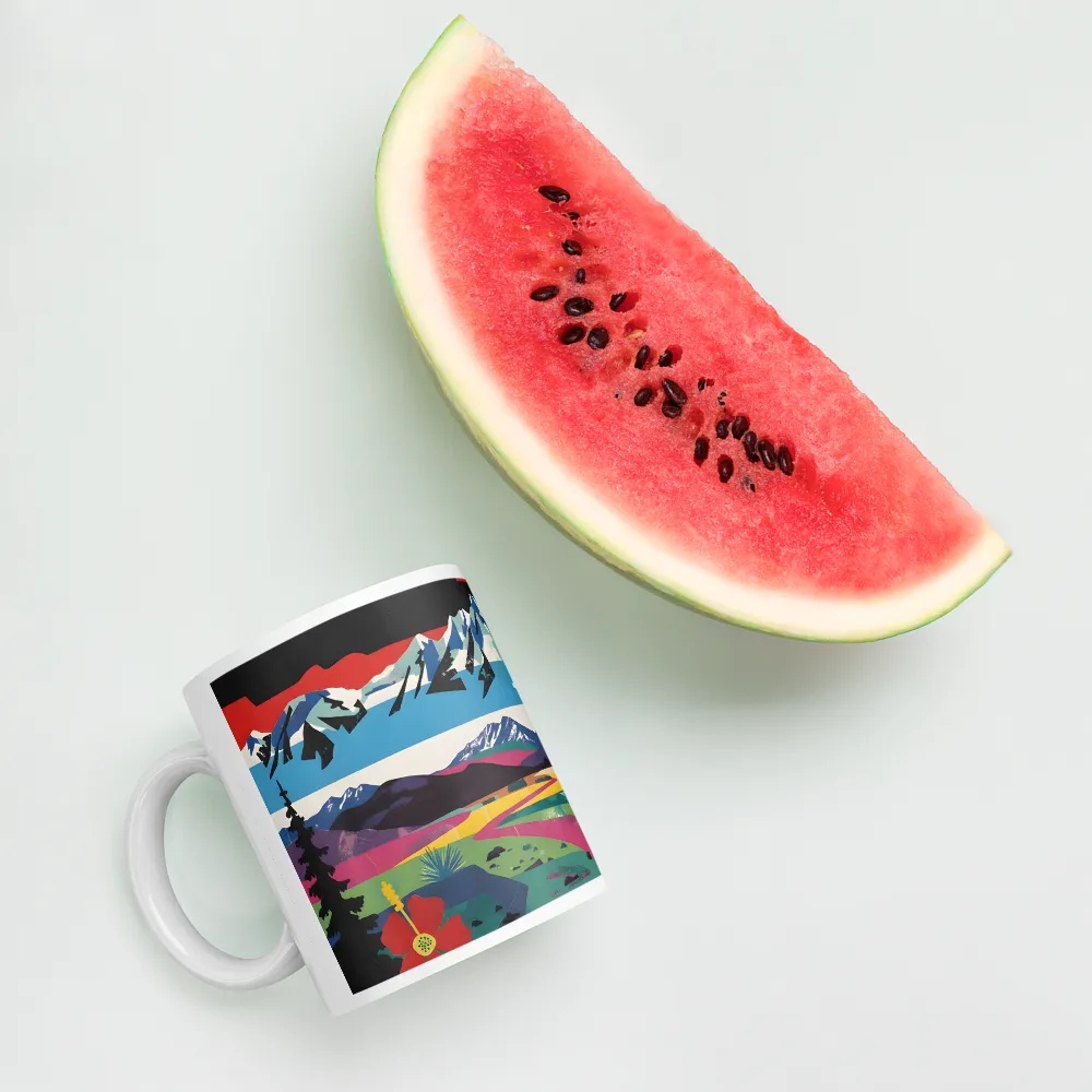 Prismatic Mountain Poster 
 Mug with Red inside | 15 oz