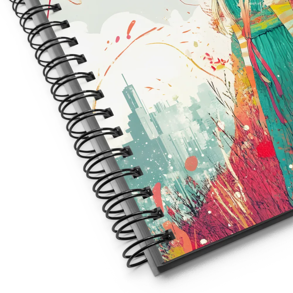 Girl and Dragon's Vibrant Dream 
 Spiral Notebook | 140 pages