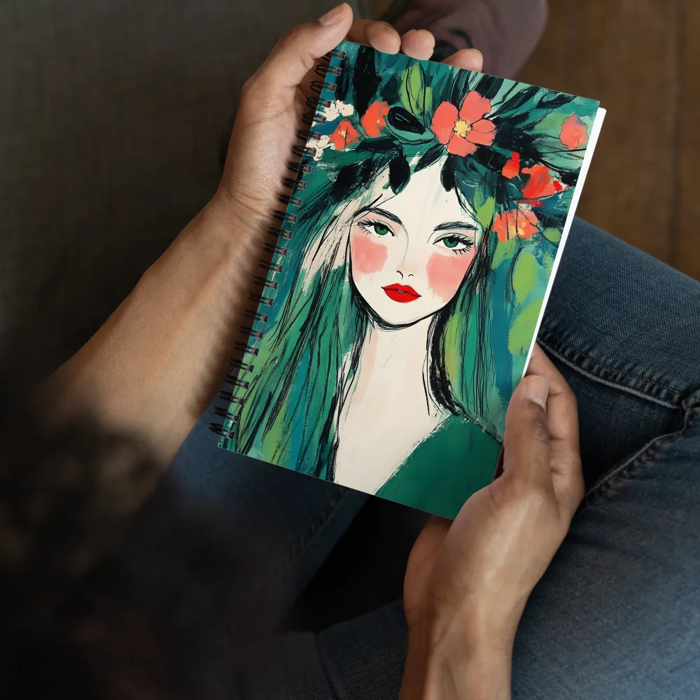 Verdant Bloom Portrait 
 Spiral Notebook | 140 pages