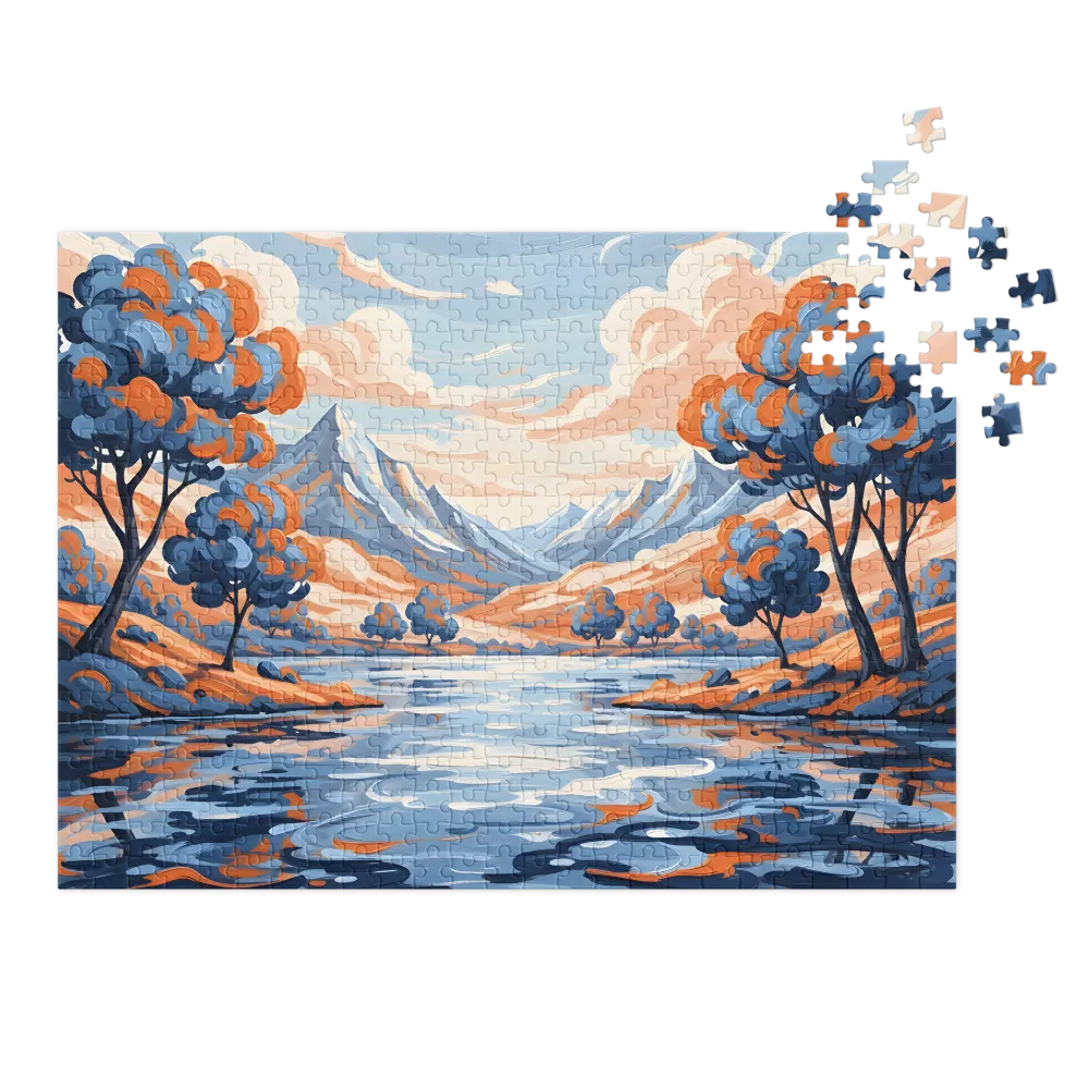 Stylized Lake Landscape