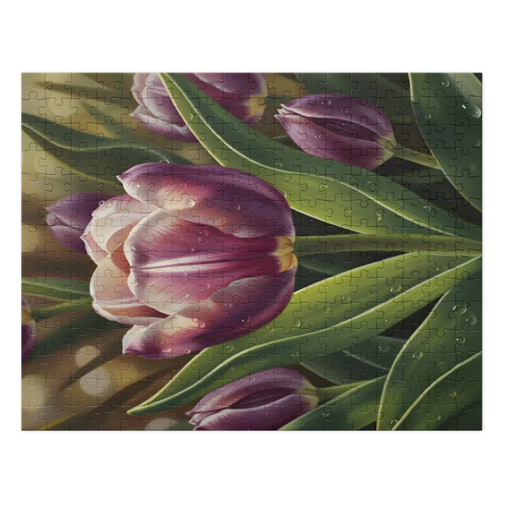 Dewy Purple Tulip | Jigsaw Puzzles