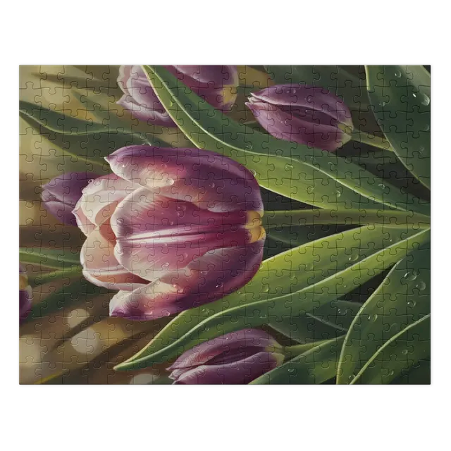 Dewy Purple Tulip | Jigsaw Puzzles