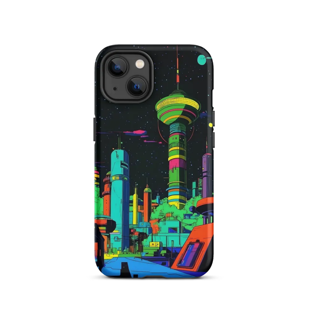 Futuristic Neon Cityscape | Phone Case