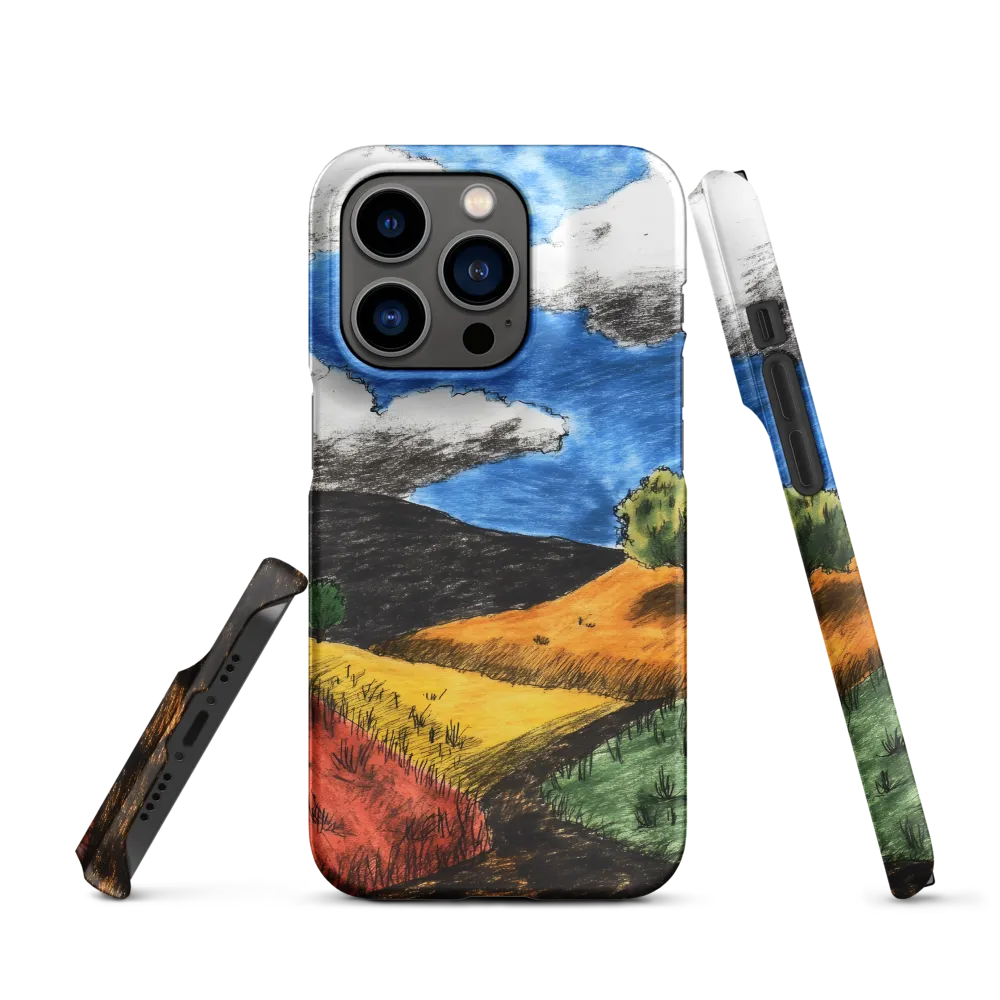 Colorful Landscape with Hills and Tree | Phone Case