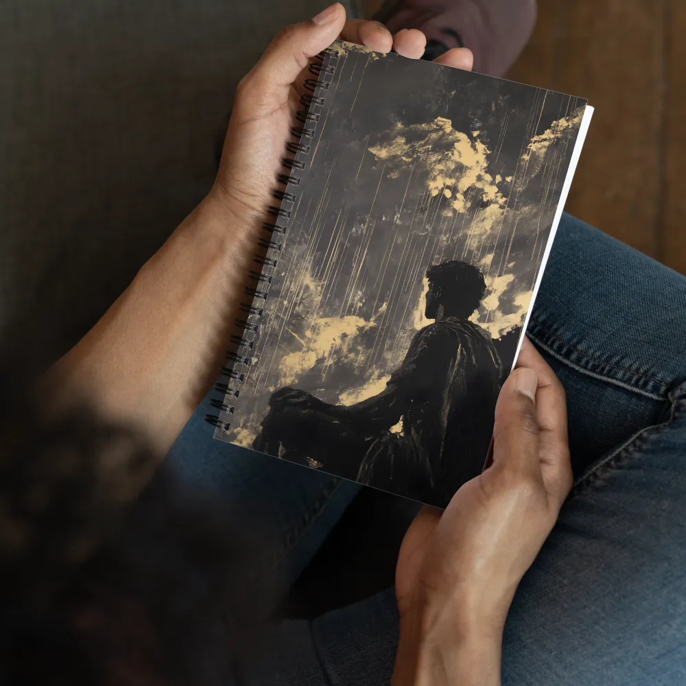 Gilded Silhouette in Storm 
 Spiral Notebook | 140 pages