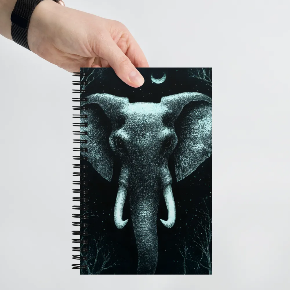 Elephant Under Twin Moons 
 Spiral Notebook | 140 pages