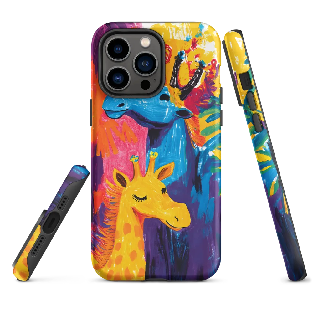 Colorful Giraffes in Foliage | Phone Case
