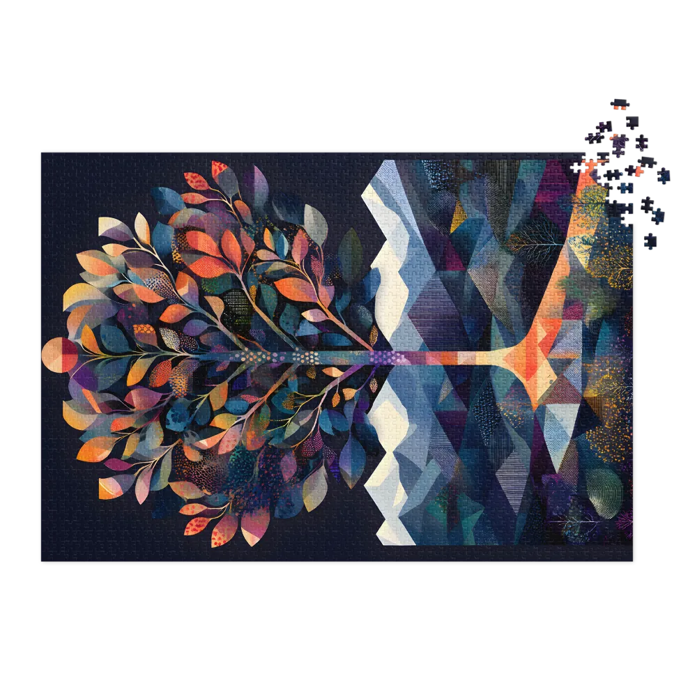 Colorful Stylized Tree Landscape