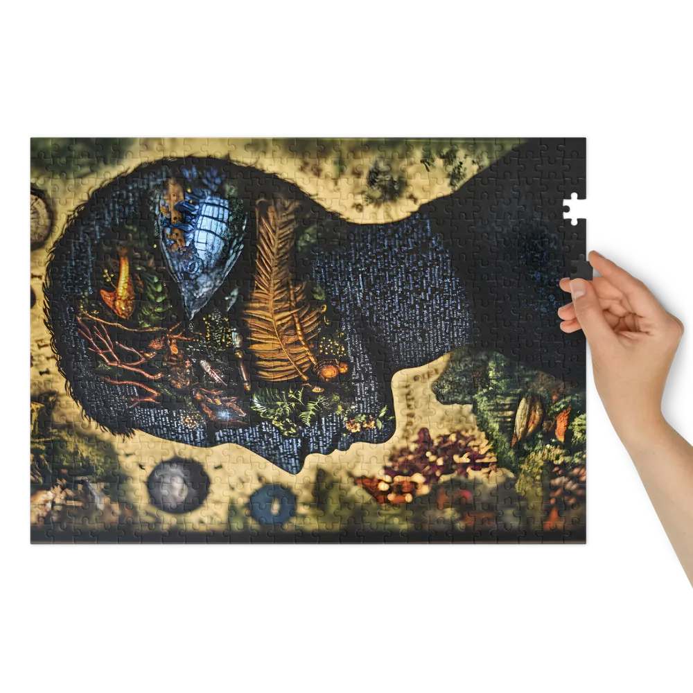 Surreal Human Silhouette with Nature Elements | Jigsaw Puzzle (252/520 pieces)