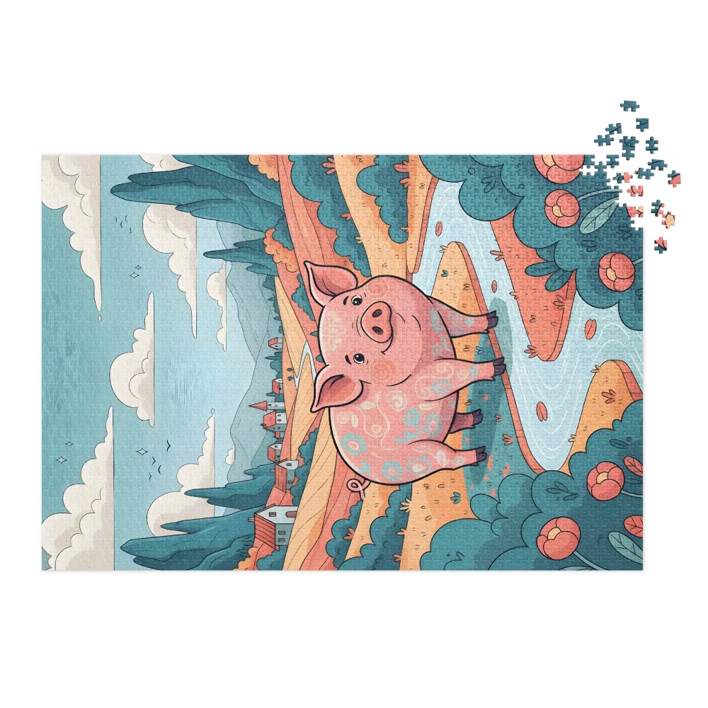 Pastel Meadow Pig