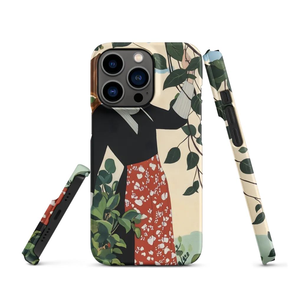 Woman Amidst Green Leaves | Phone Case