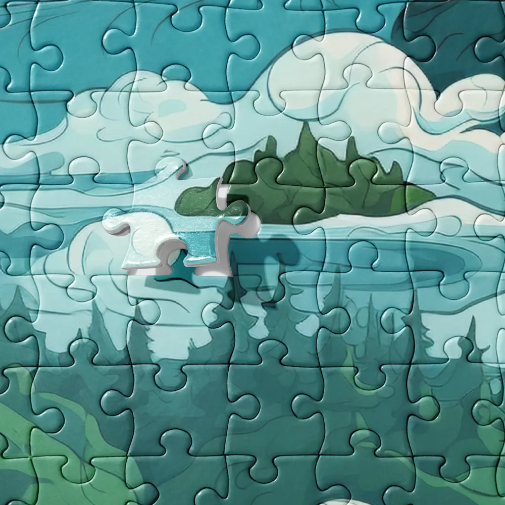Verdant River Flow 
 Jigsaw Puzzle