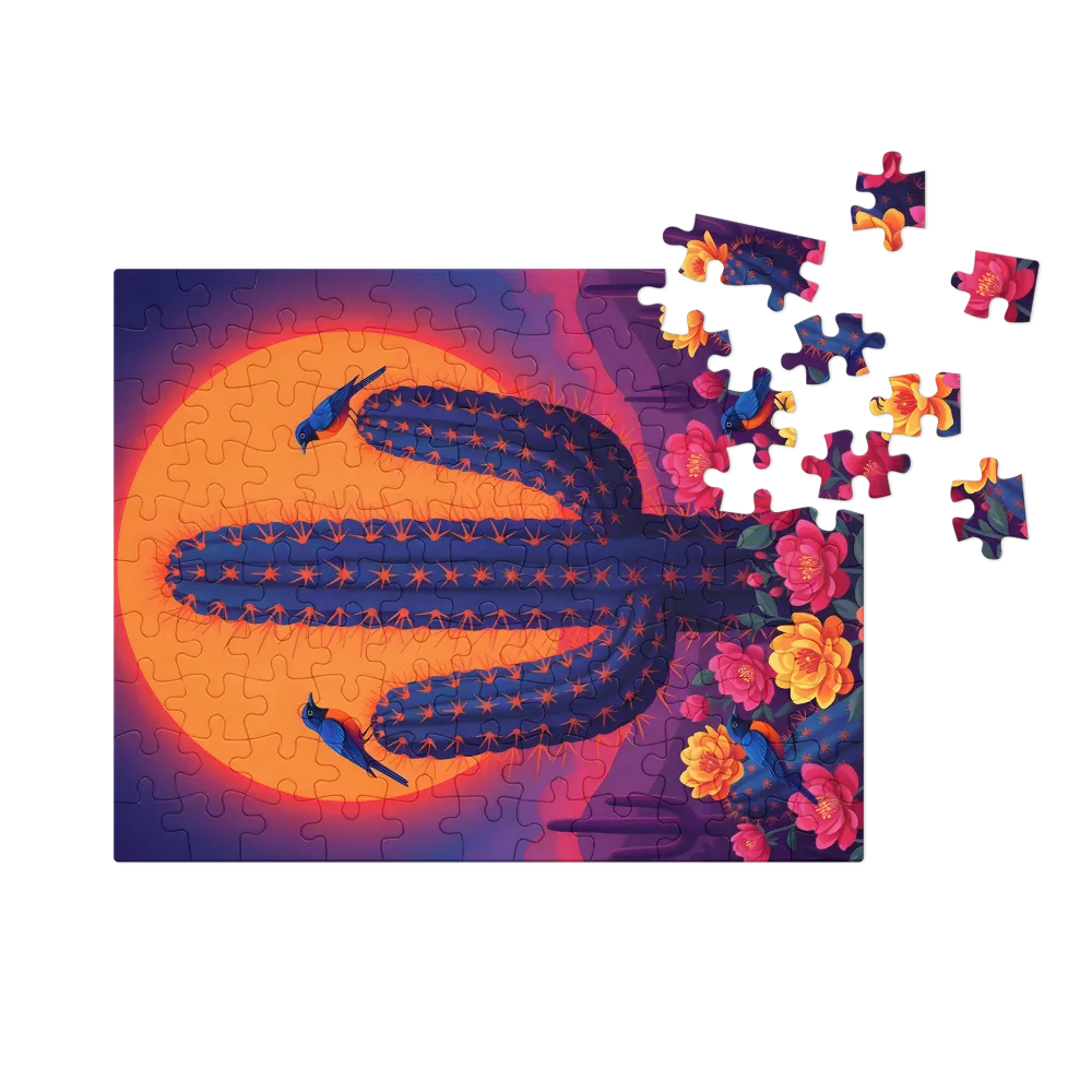 Neon Desert Bloom 
 Jigsaw Puzzle in Tin Box