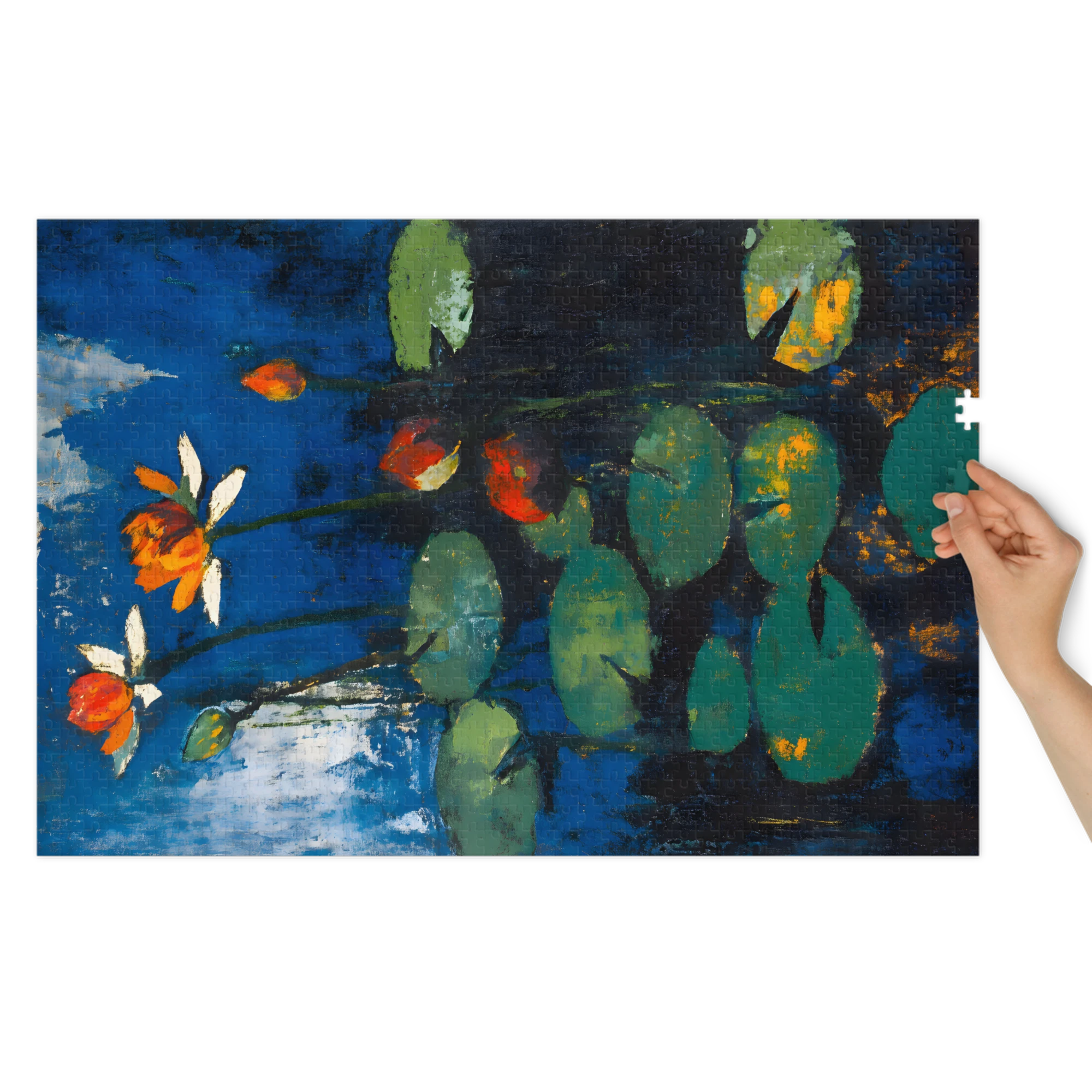Orange Water Lilies | Jigsaw Puzzles