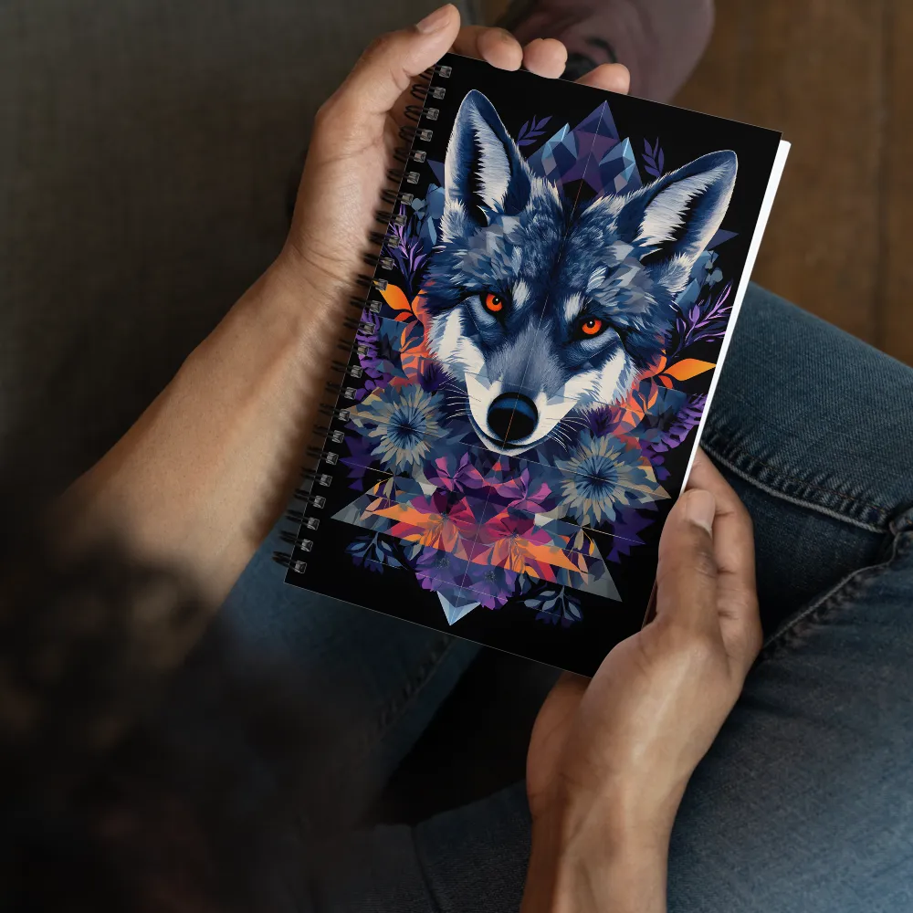 Geometric Wolf Portrait 
 Spiral Notebook | 140 pages
