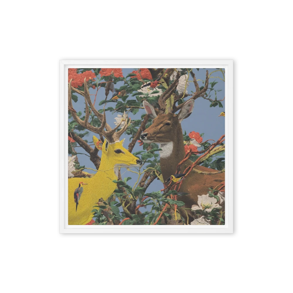 The Golden Stag and Forest Deer | Art Print