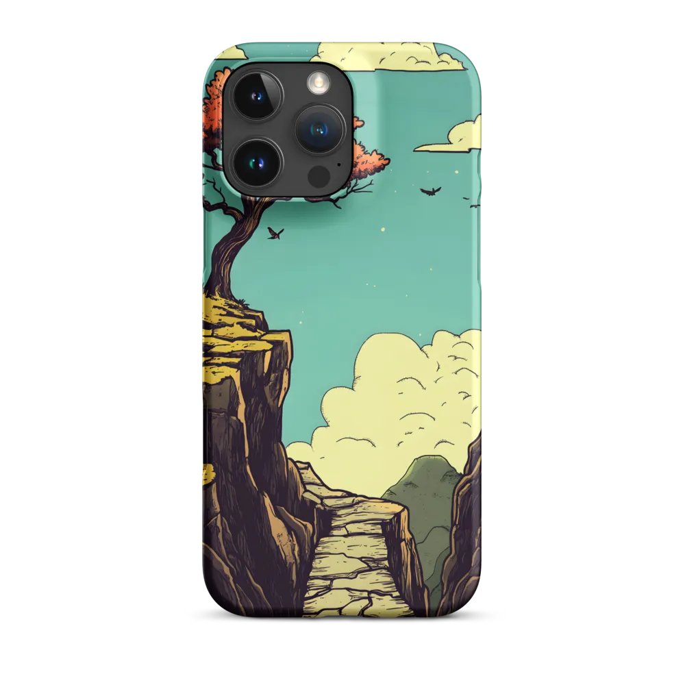 Solitary Tree on Rocky Cliff | Phone Case