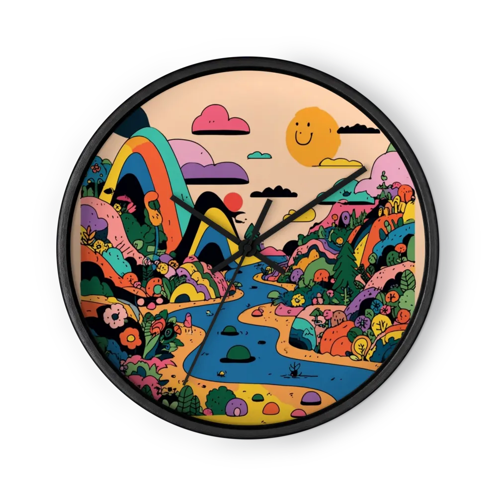 Valleys Drawn Like a Sticker Sheet — Rainbow Hills, Black Line