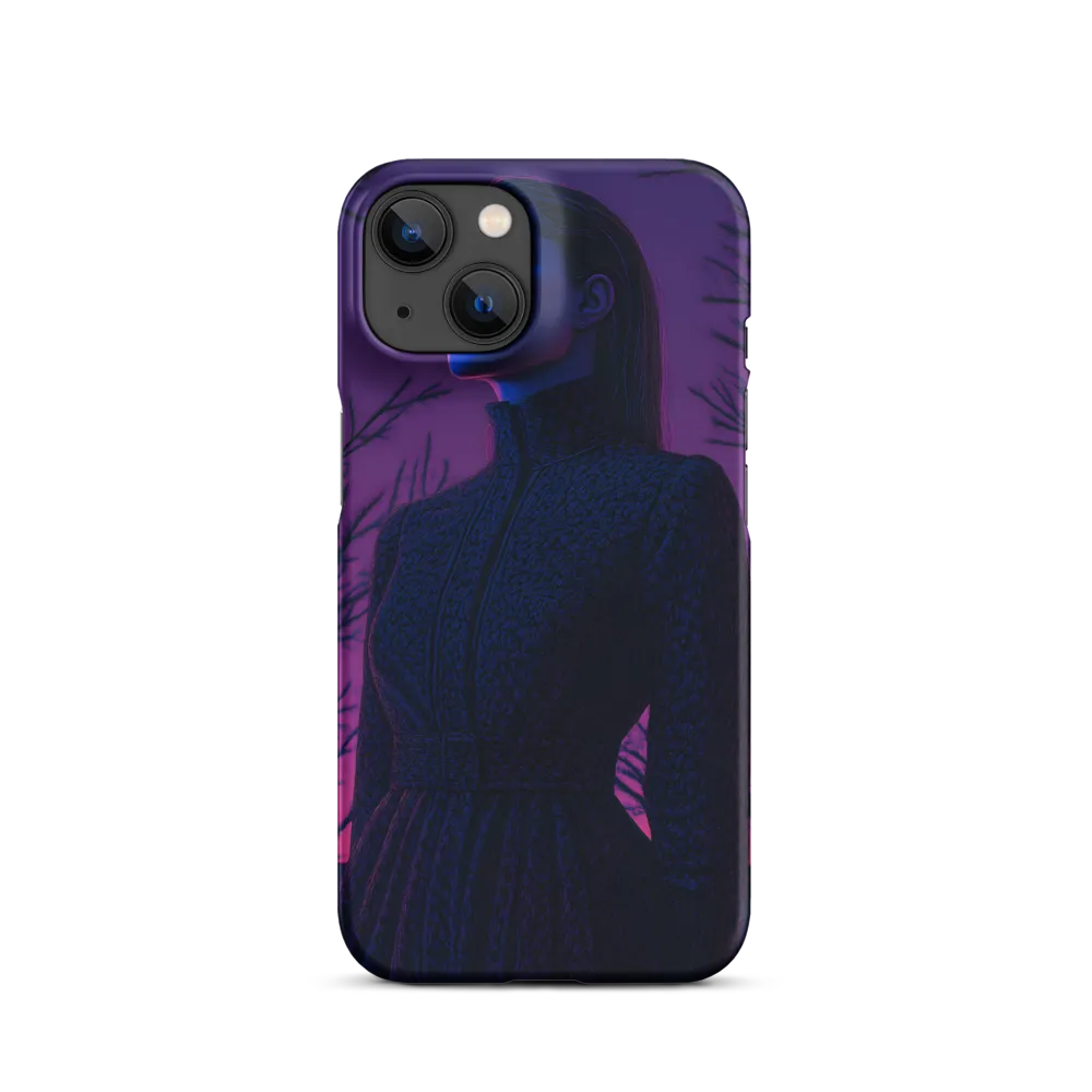 Surreal Portrait of Woman in Textured Dress | Phone Case