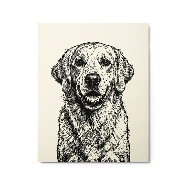 Pet Portrait — Folk Linocut