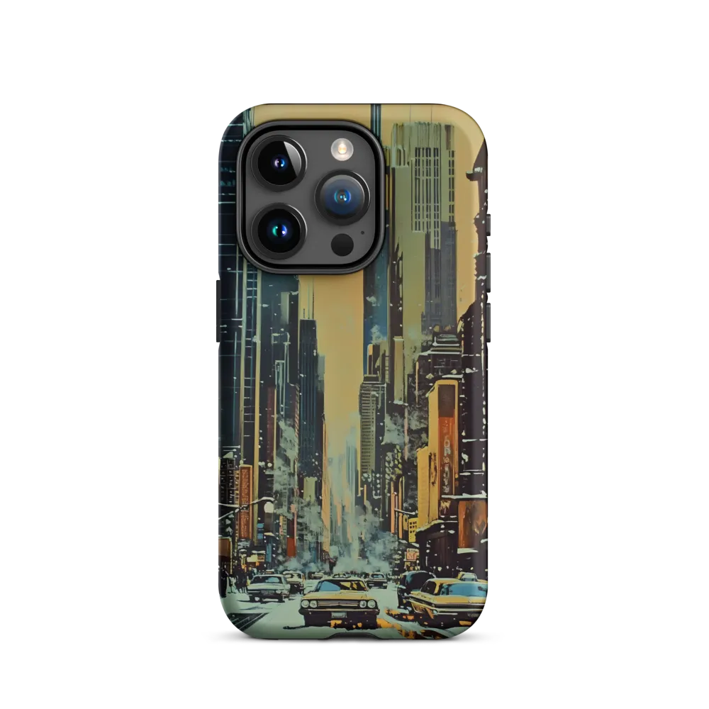 Cityscape with Classic Cars | Phone Case