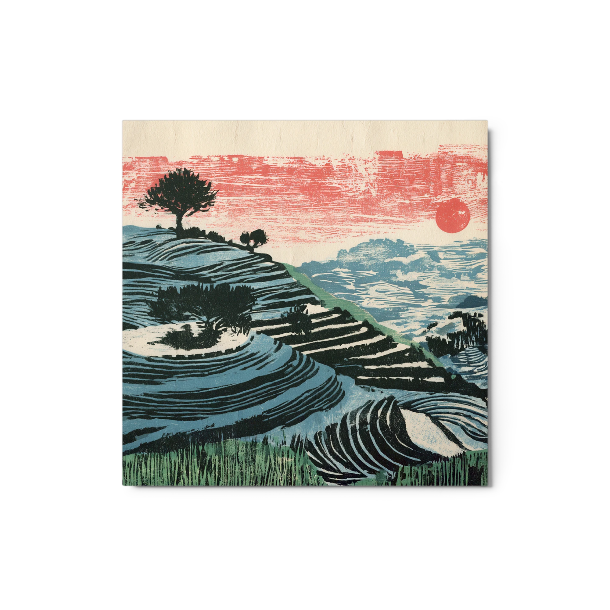 Terraced Hills at Sunset