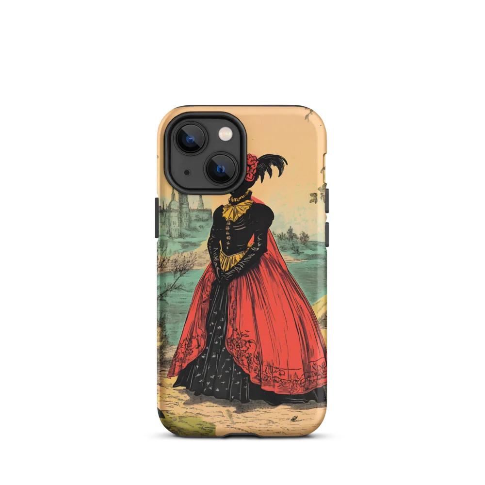 Vintage Woman in Red Cape | Phone Case