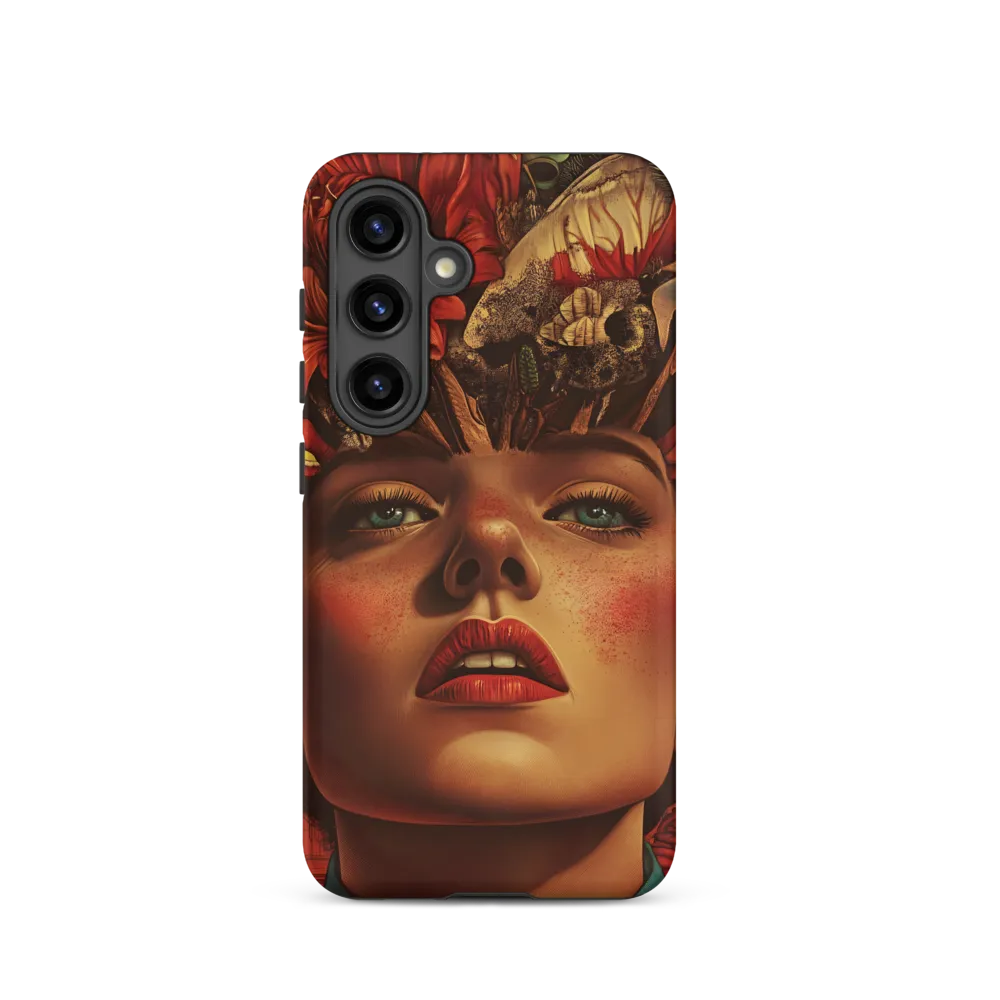 Surreal Female Portrait with Flowers and Insects | Phone Case