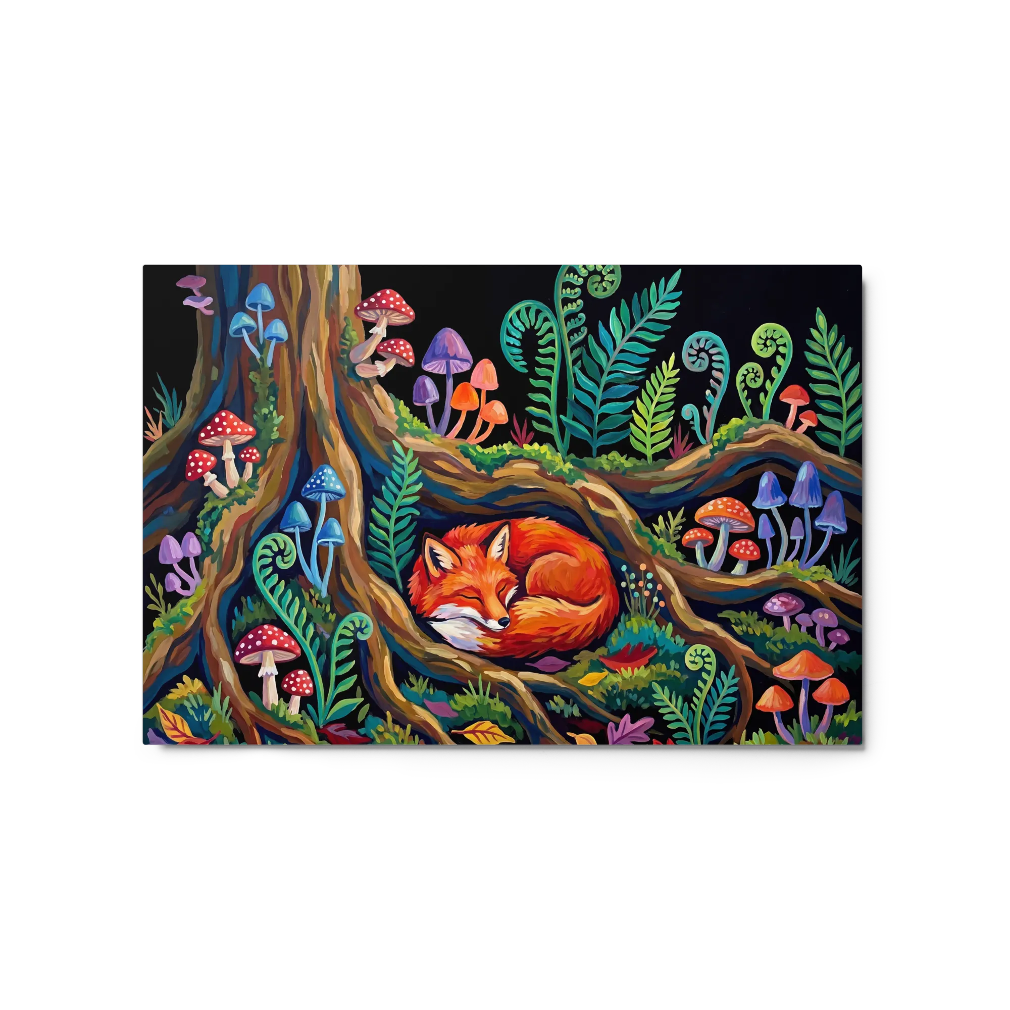 Sleeping Fox in Whimsical Forest