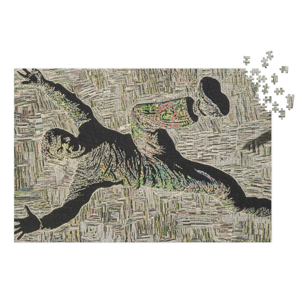 Abstract Jumping Figure Collage