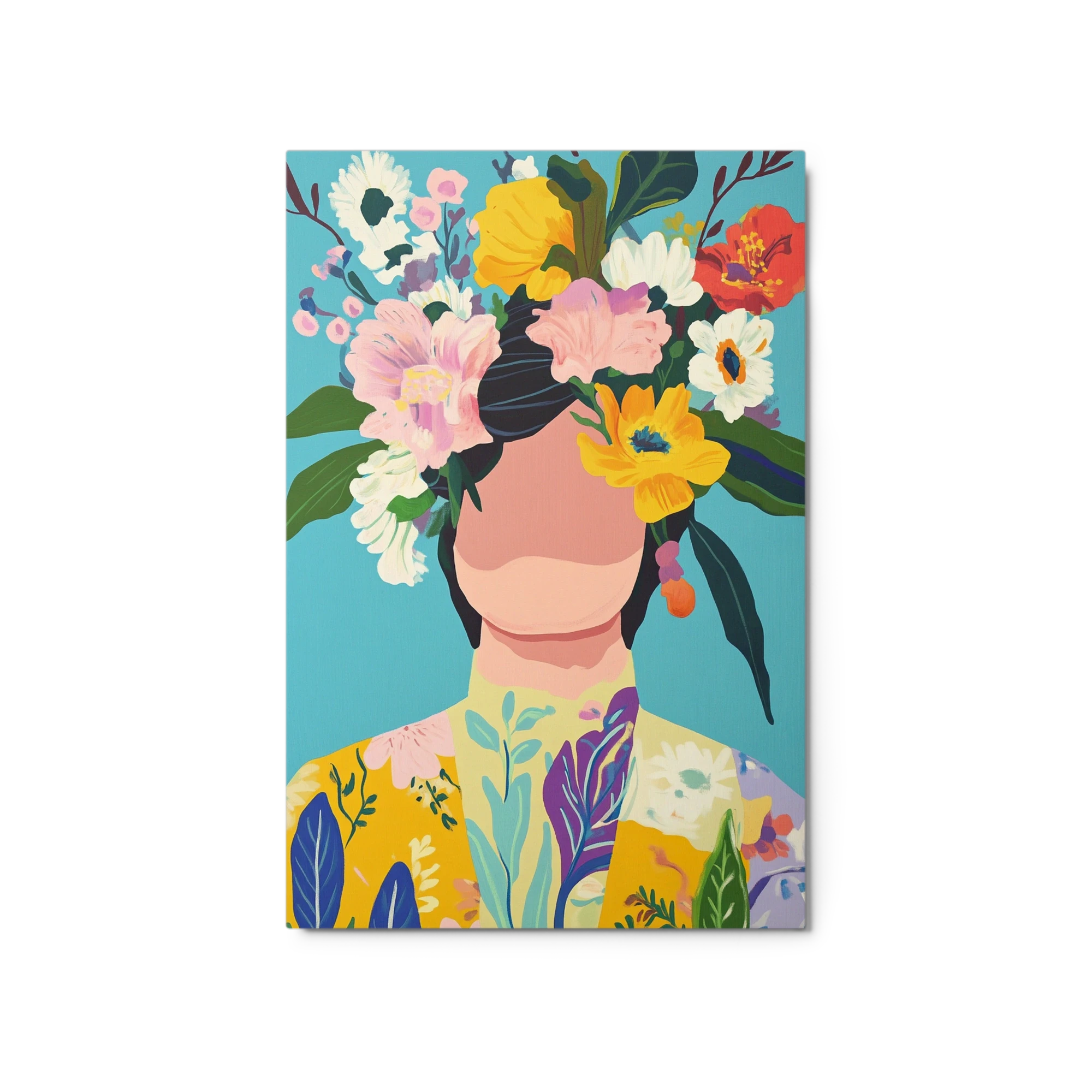 Faceless Portrait with Flowers