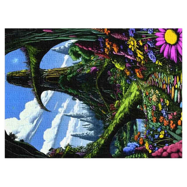 Fantasy Landscape with Colorful Flowers | Jigsaw Puzzle (252/520 pieces)