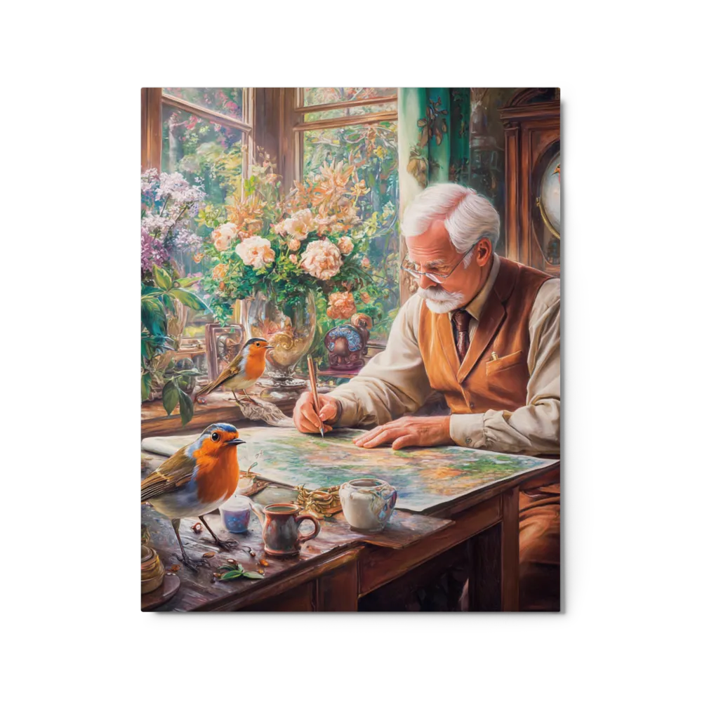The Robin's Cartographer 
 Poster with White Frame | 14″x 14″