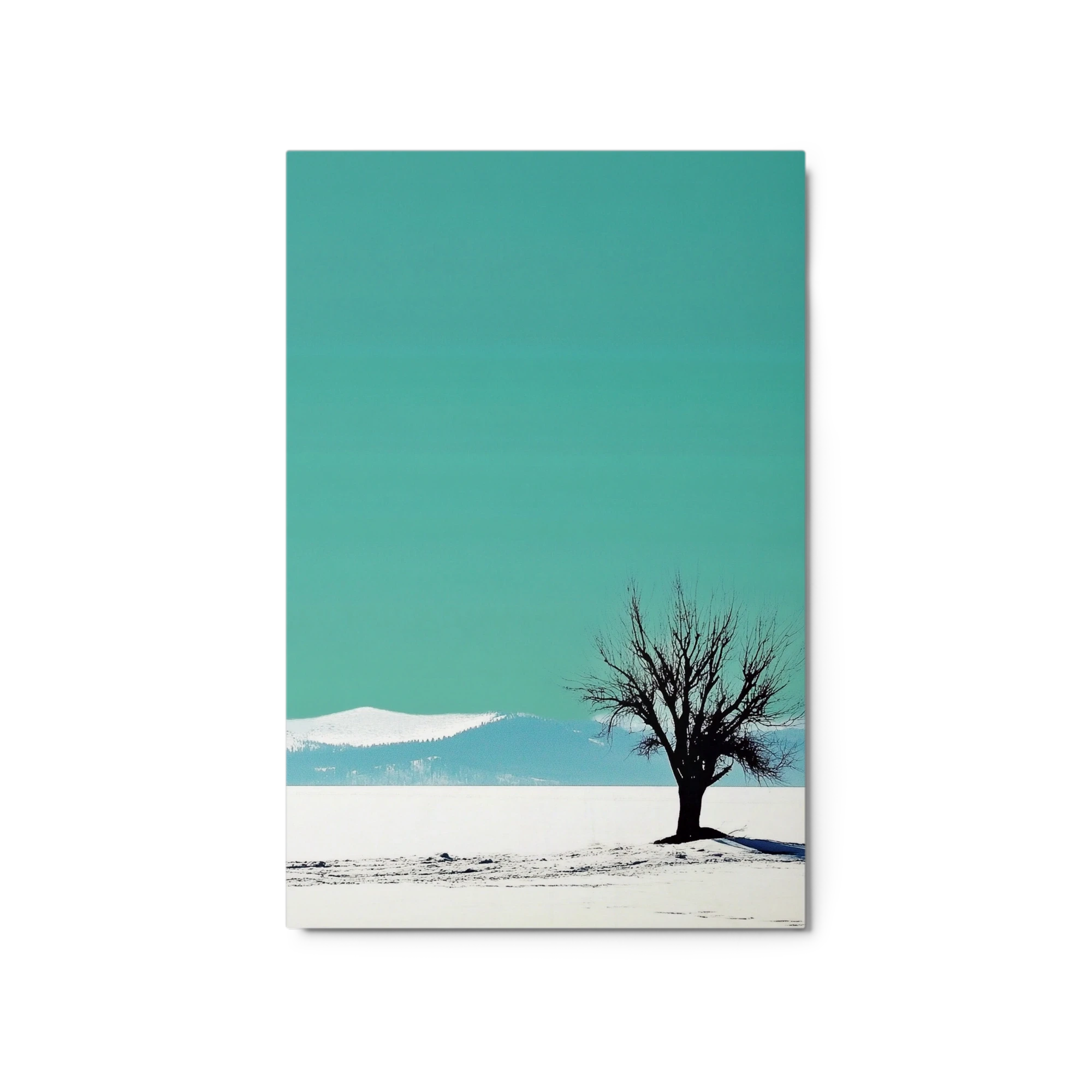 Minimalistic Tree in Snowy Landscape