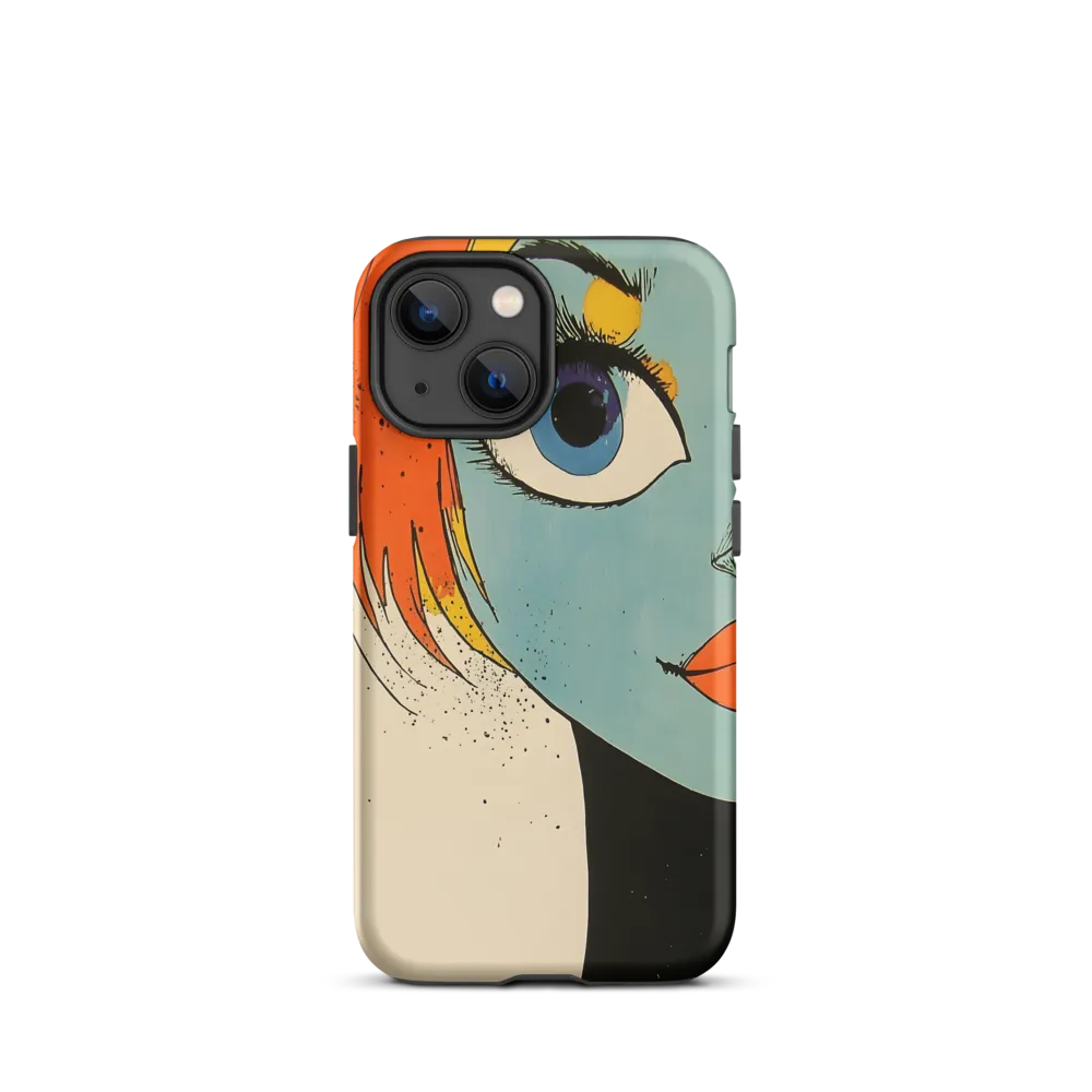 Stylized Blue Face Portrait | Phone Case
