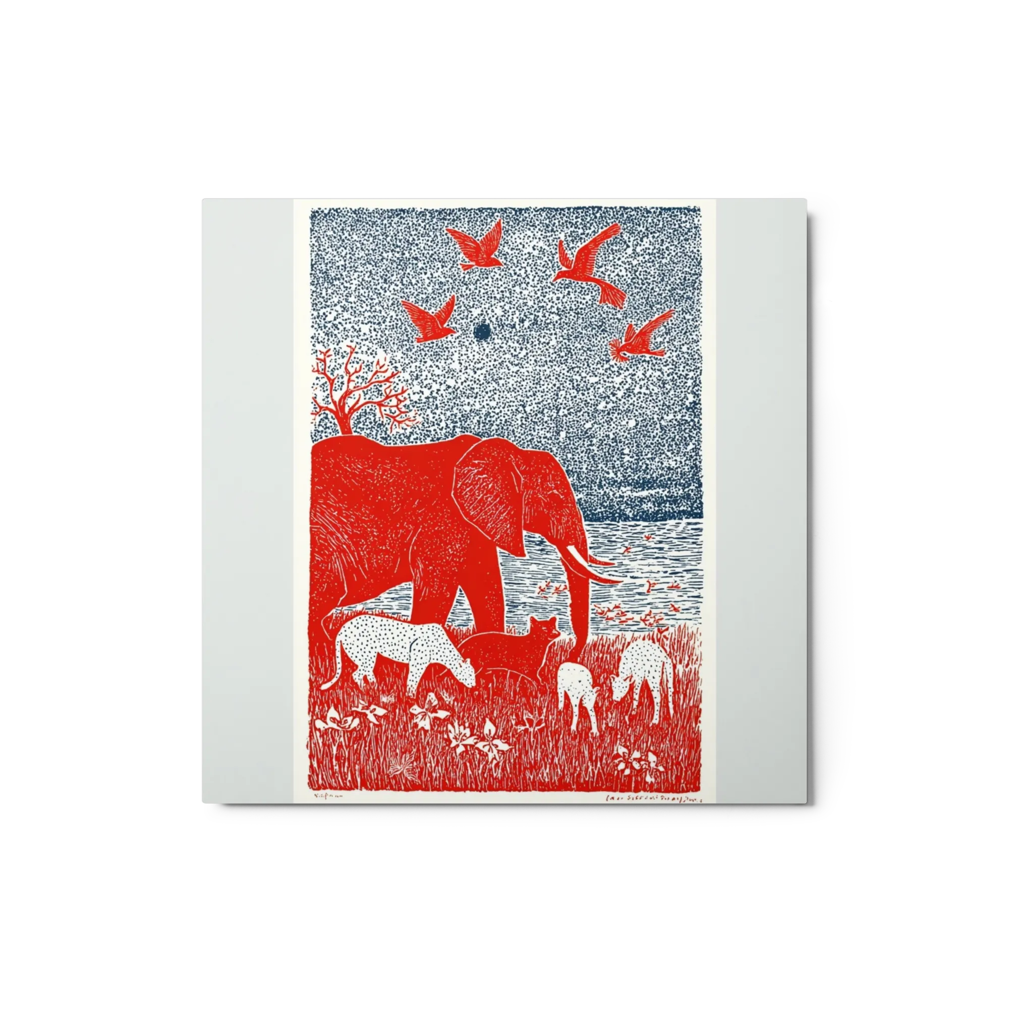 Red Elephant and Night Sky