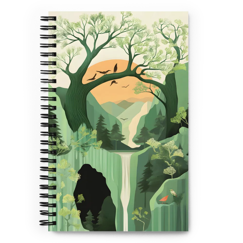 Whispering Woods Waterfall 
 Spiral Notebook | 140 pages