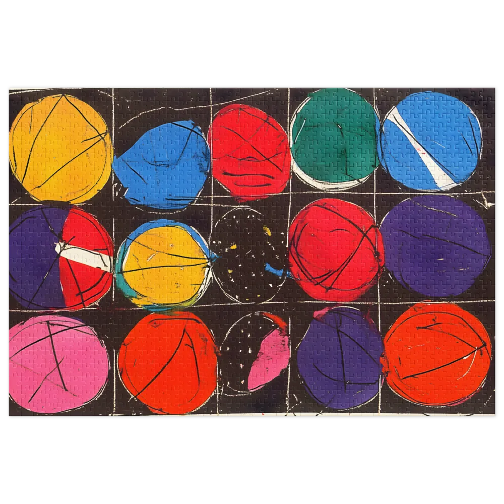 Grade de Cores Abstrata 
 Puzzle em caixa de metal