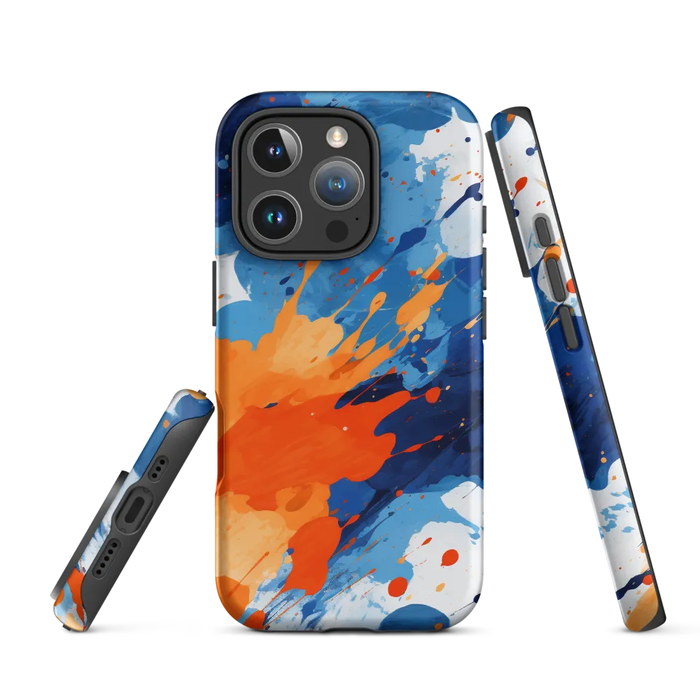 Dynamic Blue and Orange Abstract Design
