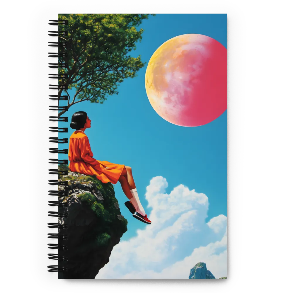 Contemplation Under a Crimson Moon 
 Spiral Notebook | 140 pages