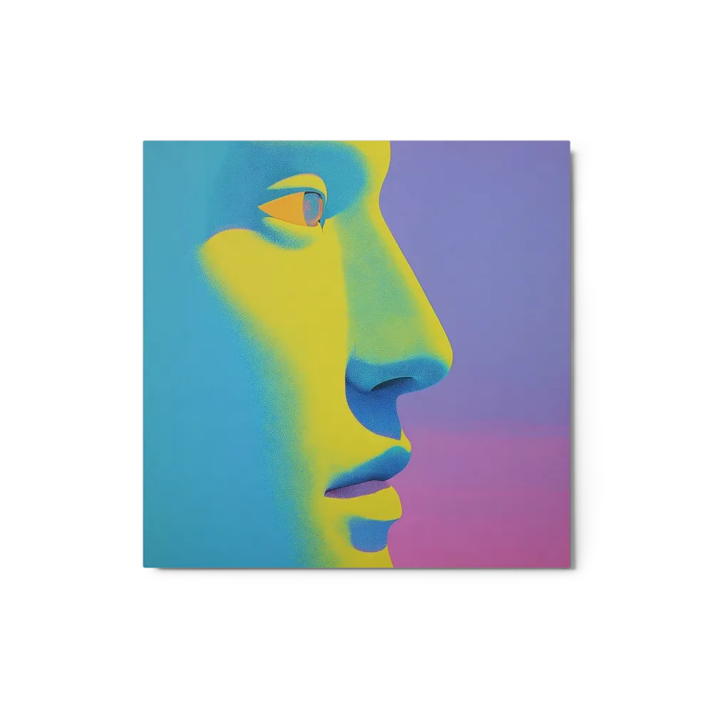 Vibrant Profile in Cyan and Yellow | Art Print