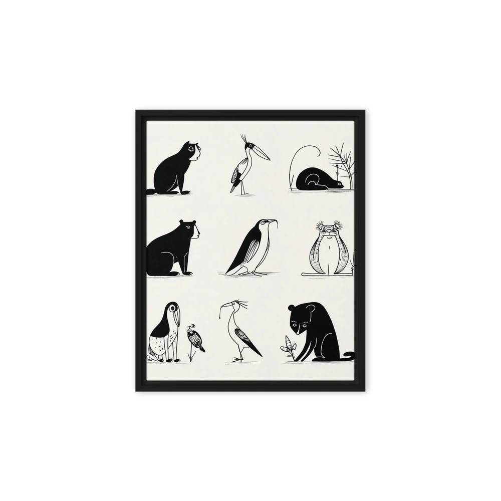 Minimalist Wildlife Grid | Art Print