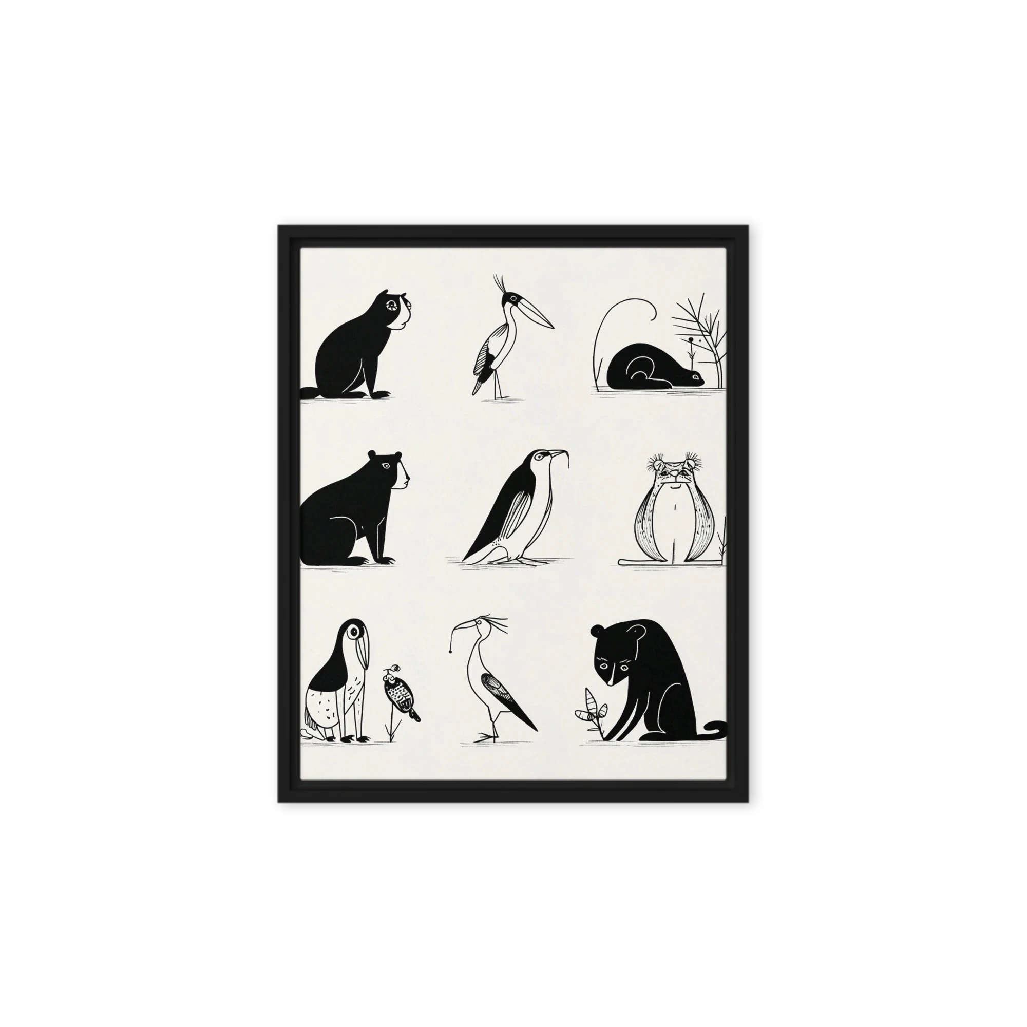 Minimalist Wildlife Grid | Art Print
