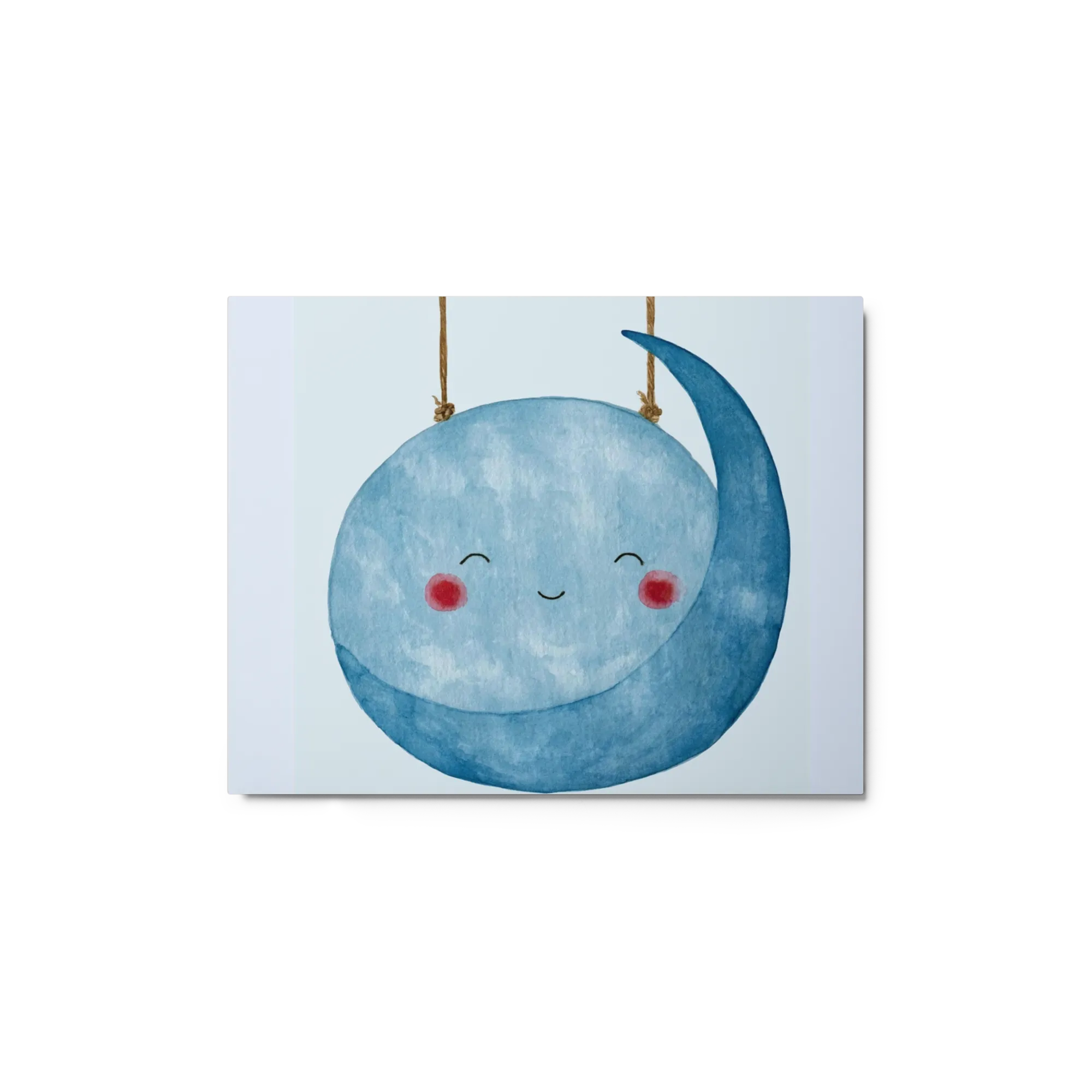 Happy Little Moon 
 Canvas with White Frame